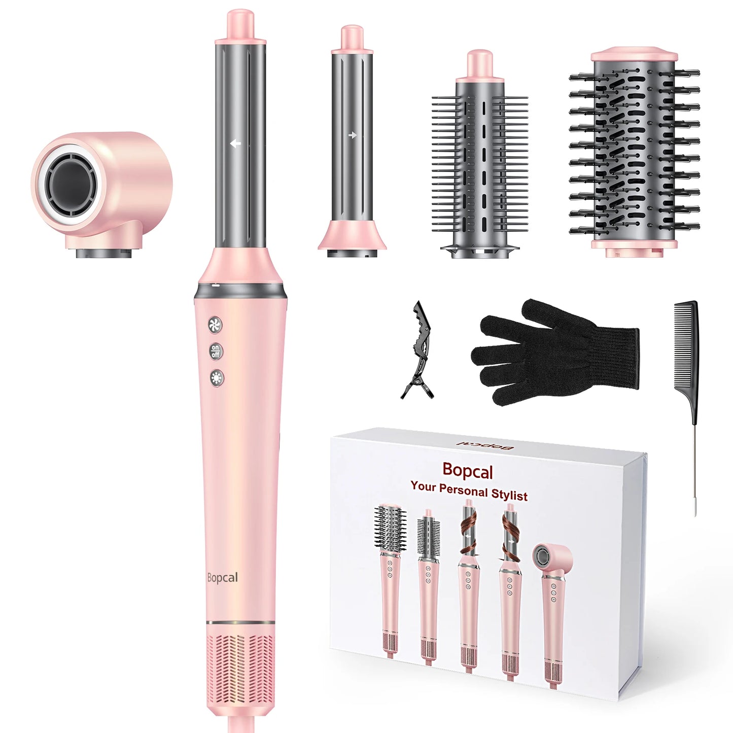 BOPCAL 5in1 Professionalgrade HairDryer Hot Air Comb Multifunctional StylerPro 1200W