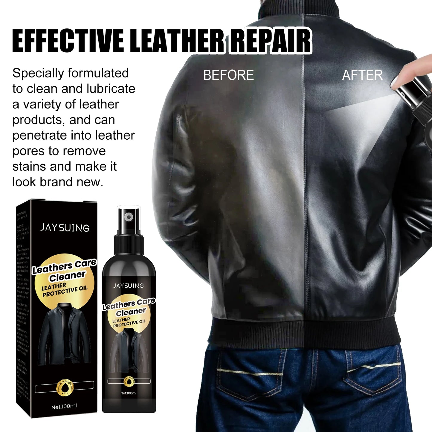 Jaysuing Leather Protection Oil Cleaner For Couches Shoes Car Seats