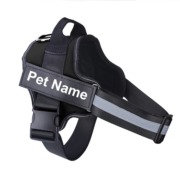 Bolux No Pull Reflective Adjustable Dog Harness Vest With ID Patch For Outdoor Walking