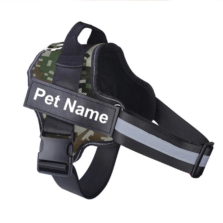 Bolux No Pull Reflective Adjustable Dog Harness Vest With ID Patch For Outdoor Walking