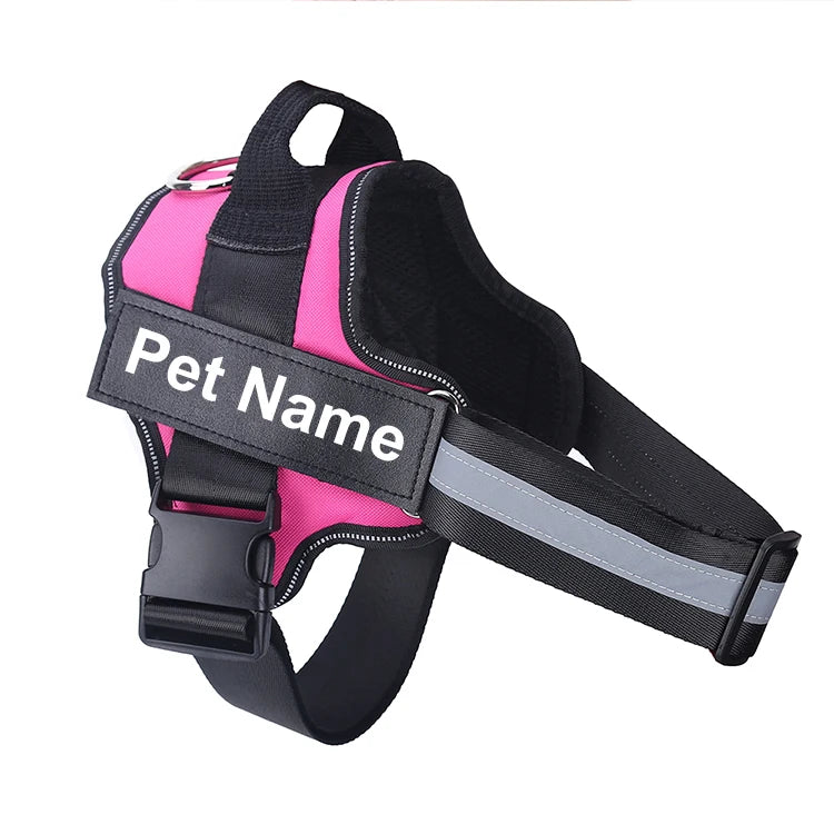Bolux No Pull Reflective Adjustable Dog Harness Vest With ID Patch For Outdoor Walking