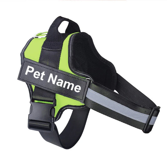 Bolux No Pull Reflective Adjustable Dog Harness Vest With ID Patch For Outdoor Walking