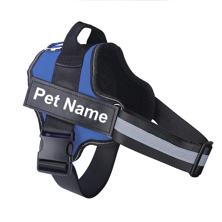Bolux No Pull Reflective Adjustable Dog Harness Vest With ID Patch For Outdoor Walking