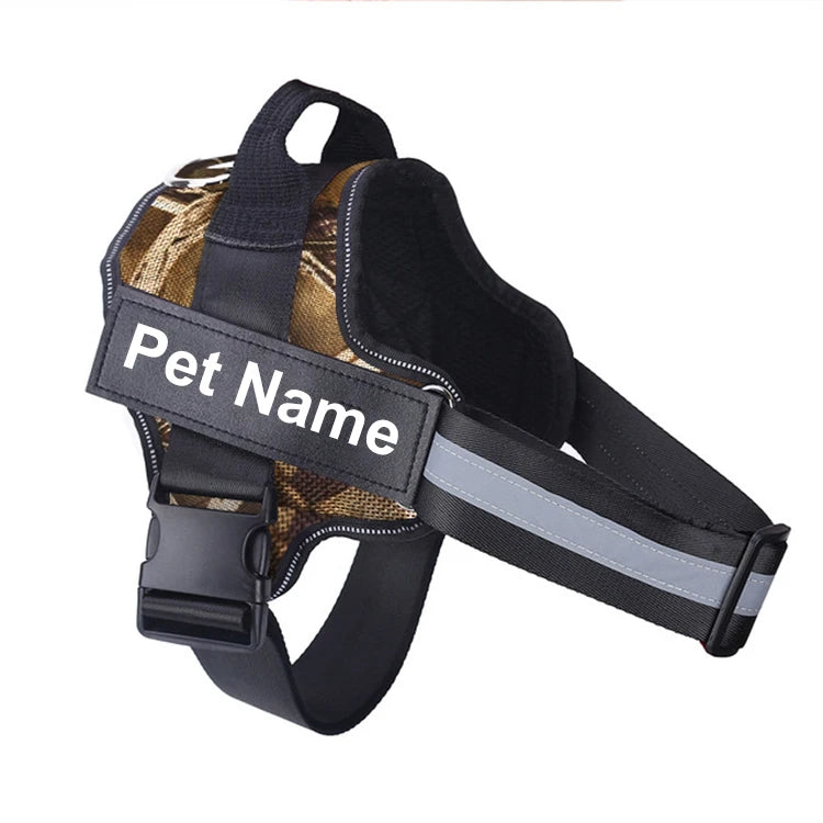 Bolux No Pull Reflective Adjustable Dog Harness Vest With ID Patch For Outdoor Walking