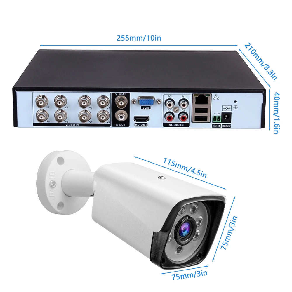 Marzony 4K 5MP CCTV Security System 4 Camera Set With Outdoor Night Vision And Motion Detection