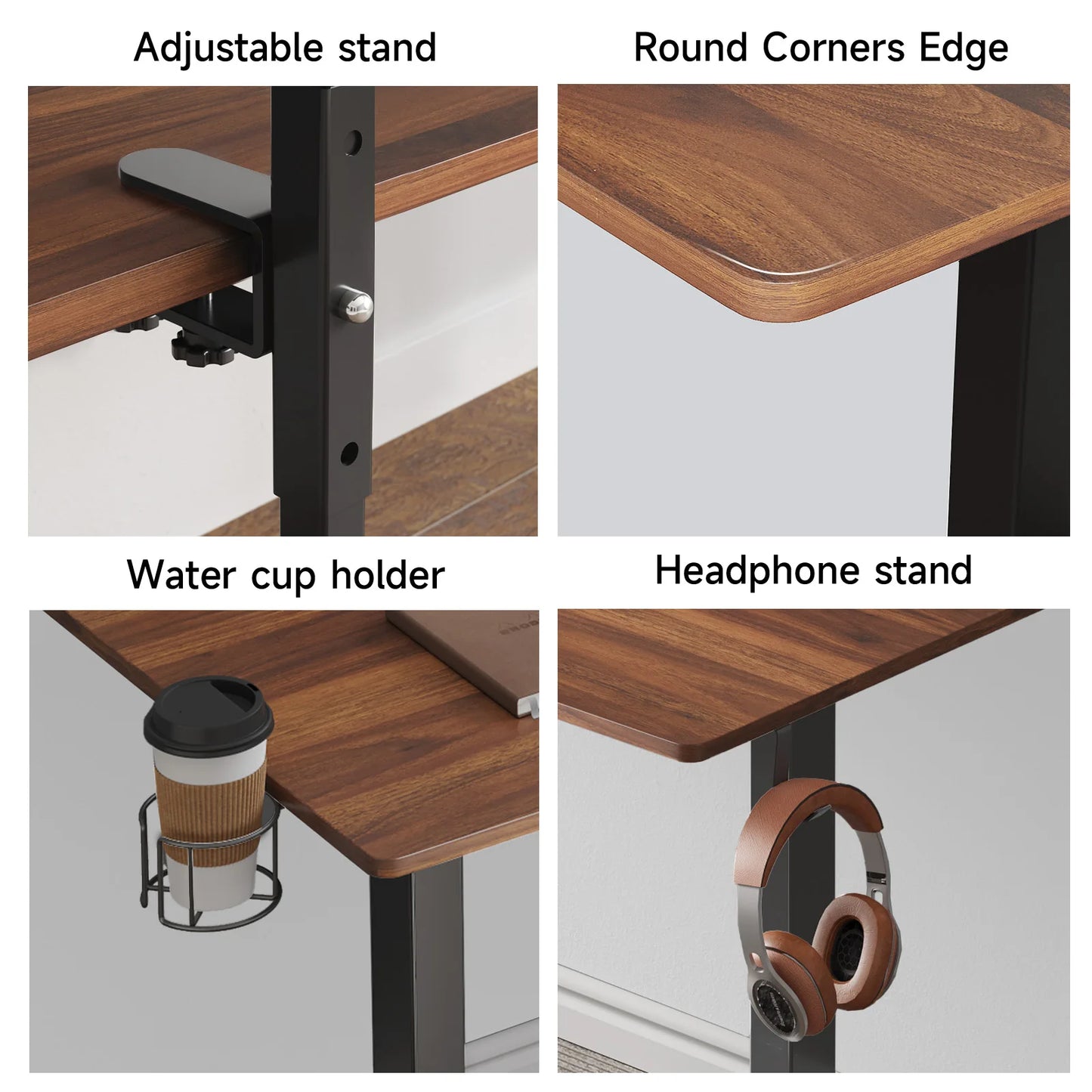 ONBRILL Electric Standing Desk With Adjustable Height And Monitor Shelves