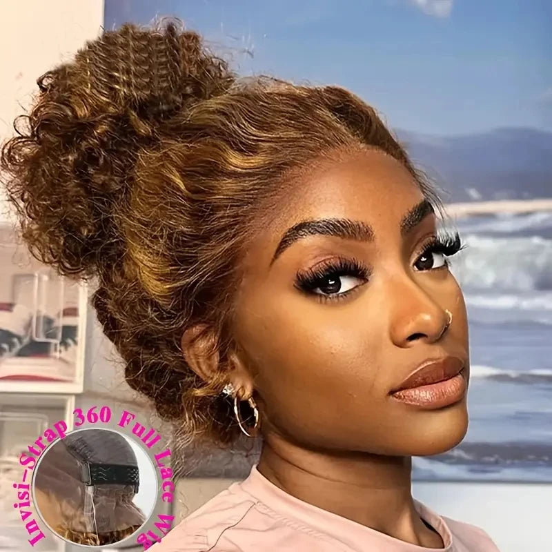 Smilegirl Luxurious Brazilian DeepWaveTexture ThreeSixty LaceFront Wig With DiscreetHidden AdjustableStrap
