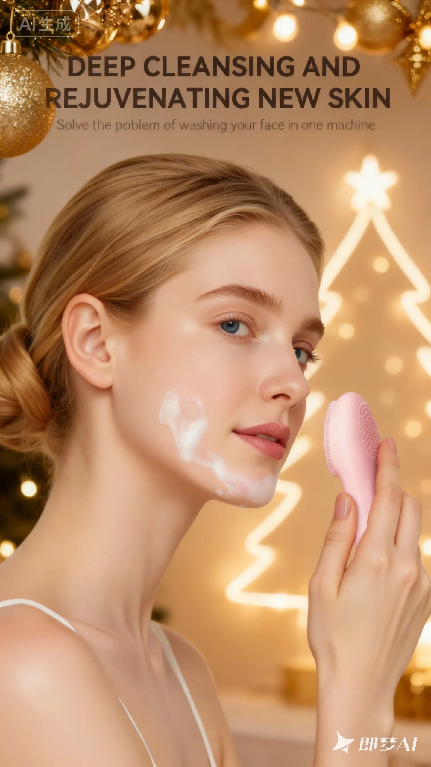 Rechargeable IPX7 Waterproof Facial Cleansing Brush For All Skin Types