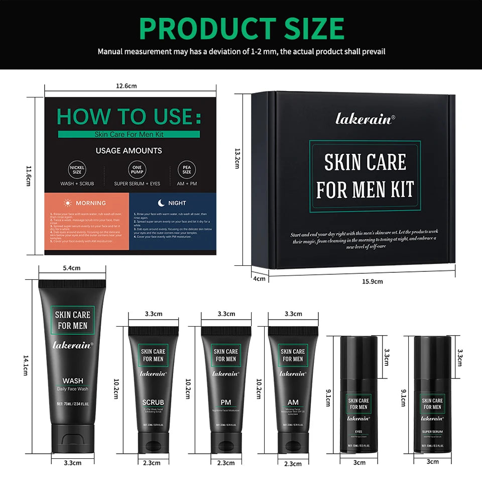 Ibcccndc Men Skin Care Kit Oil Control Hydration Set