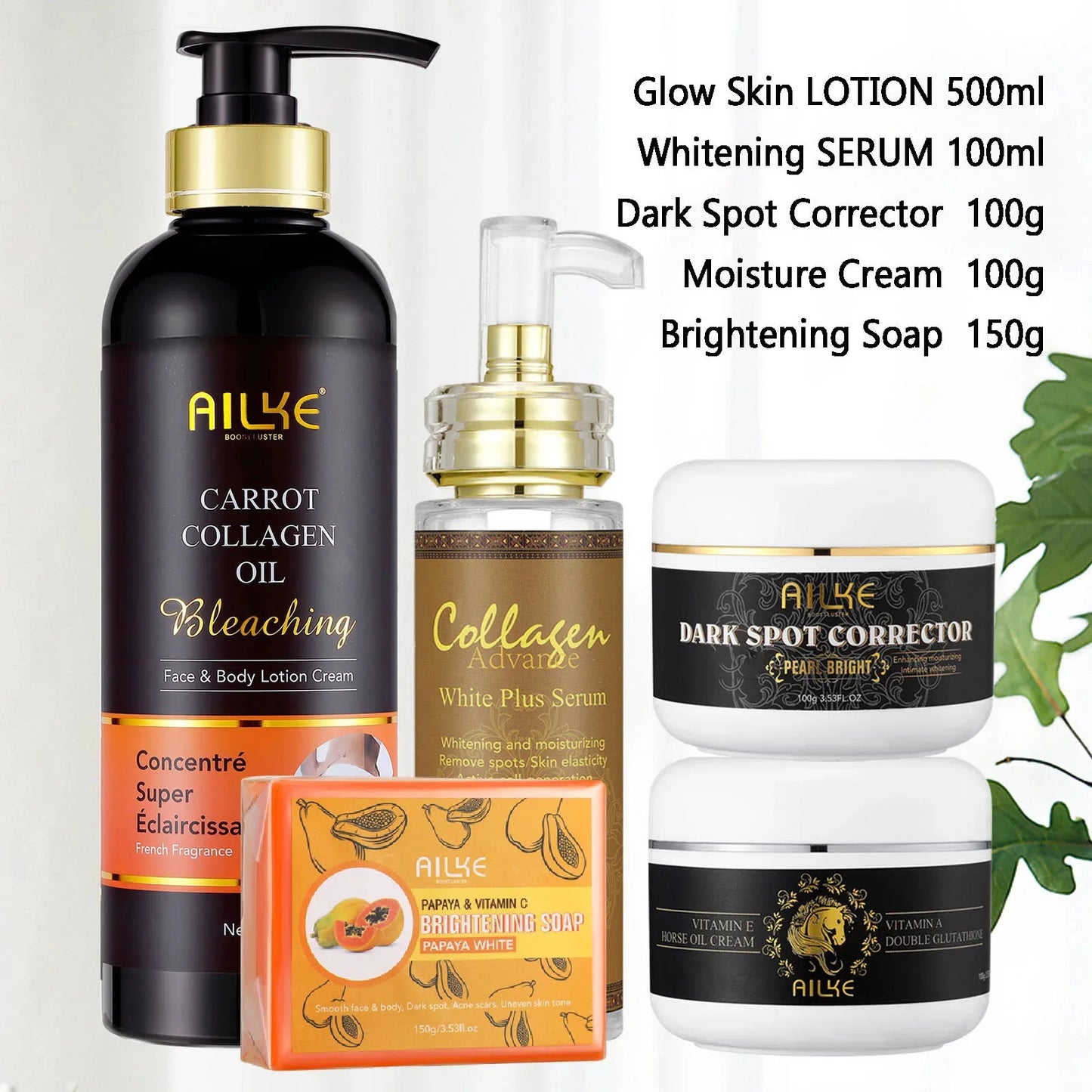 AILKE Collagen 5 in 1 Skincare Set for Radiant Facial