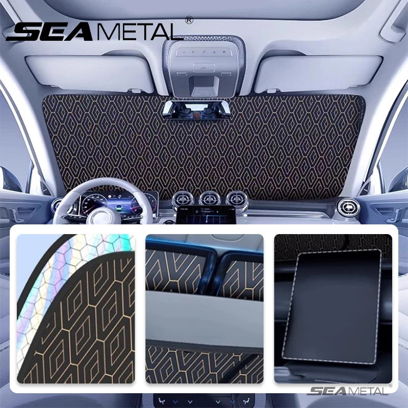 SEAMETAL Car Front Windshield Sunshade Cover Foldable Auto Window UV Protection Heat Insulation Shield