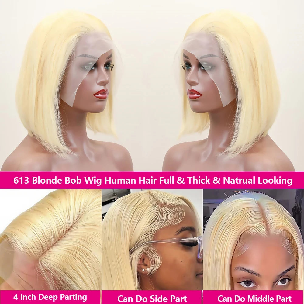 Wig Queen Remy Human Hair Lace Front Bob Wig Transparent Lace With Pre Plucked Hairline
