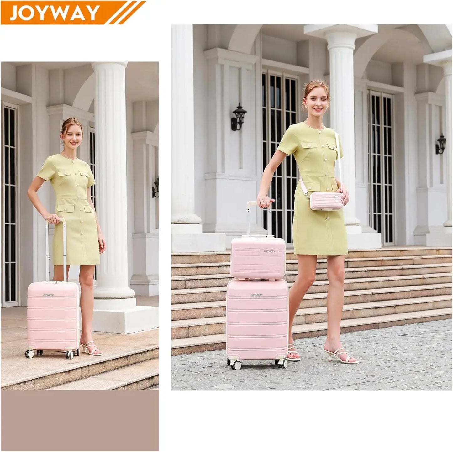 Joyway Travel Luggage Set Scratch Resistant Spinner Wheels TSA Lock