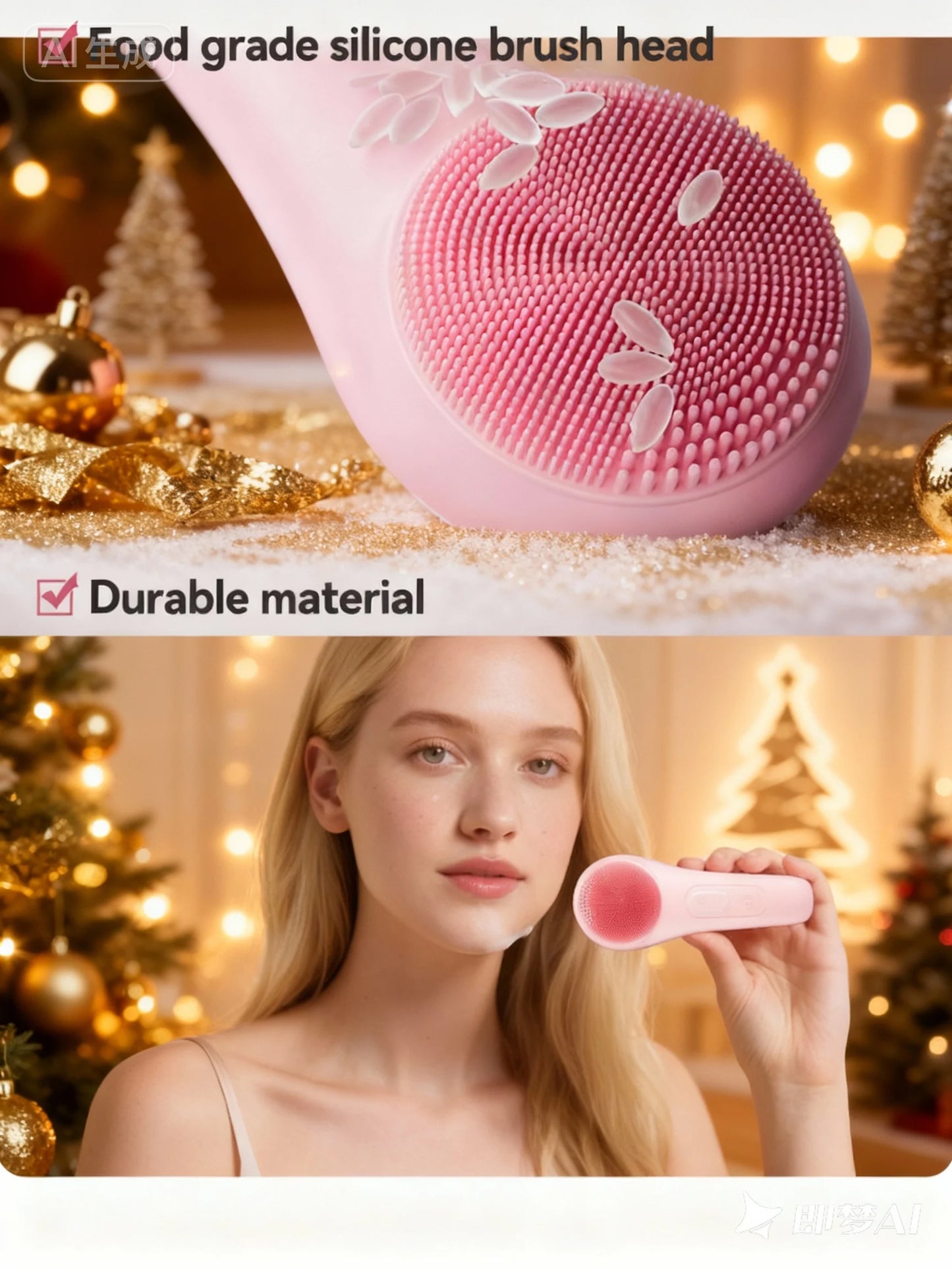 Rechargeable IPX7 Waterproof Facial Cleansing Brush For All Skin Types