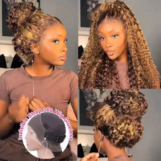 Smilegirl Luxurious Brazilian DeepWaveTexture ThreeSixty LaceFront Wig With DiscreetHidden AdjustableStrap