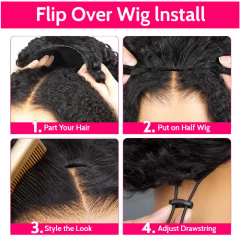 Muokass PremiumGrade RemyHair Curly Clip In Wig SeamlessDrawstring System Edition