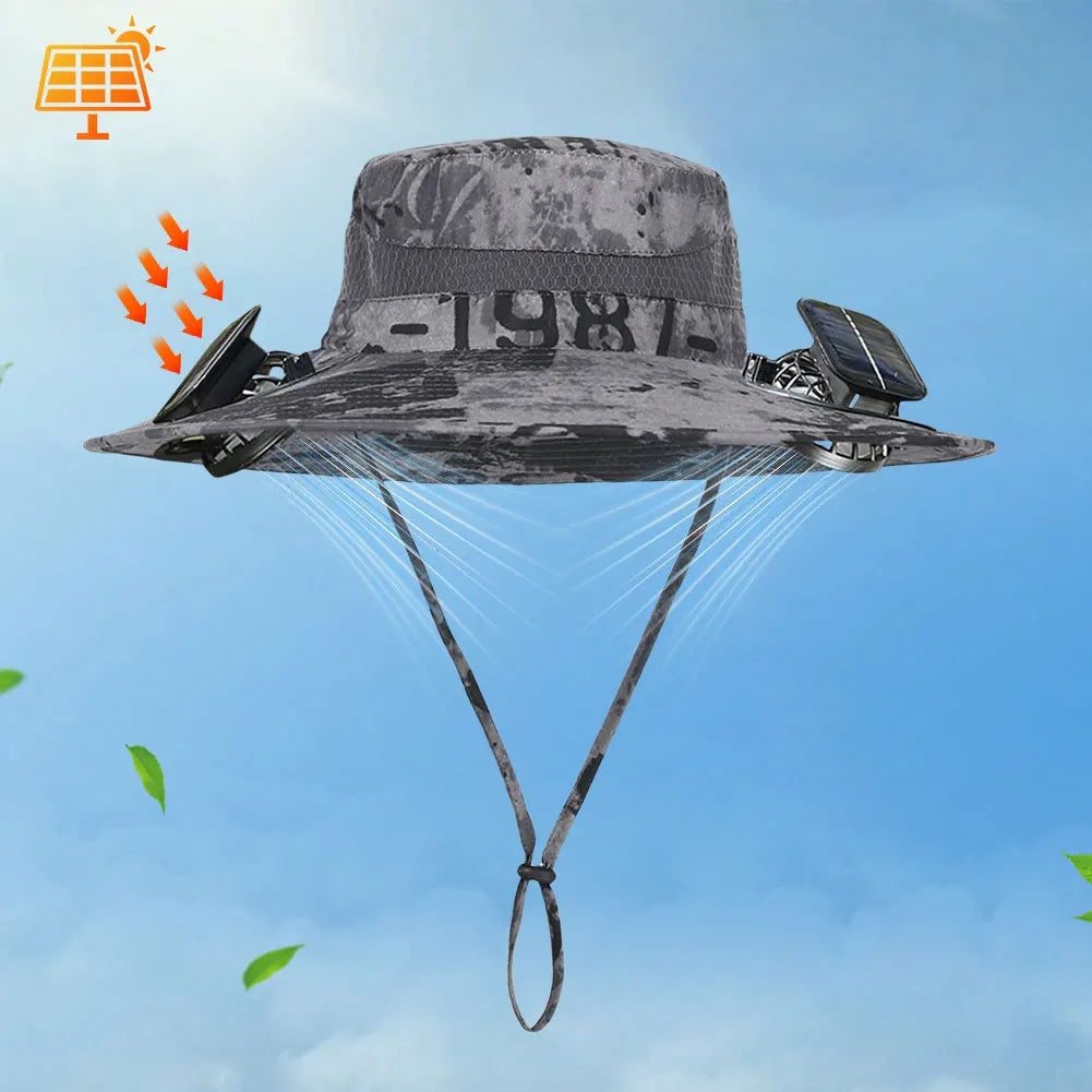 Guangdong Solar Fan Hat For Men Wide Brim Sun Protection