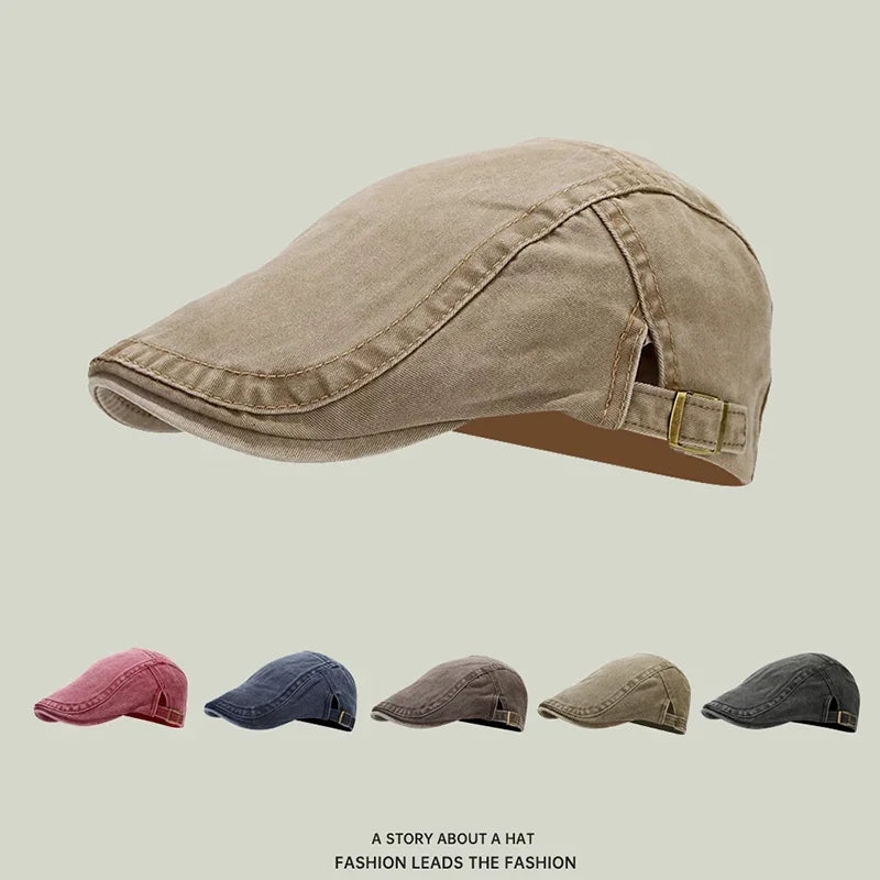 Yuliacc Vintage Cotton Beret Unisex Newsboy Cap Sun Hat