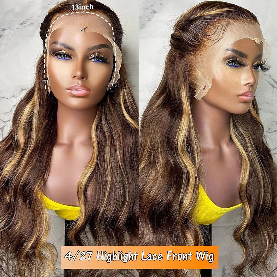Remy Brazilian Body Wave Human Hair Wig With HD Lace Frontal Transparent Lace Front