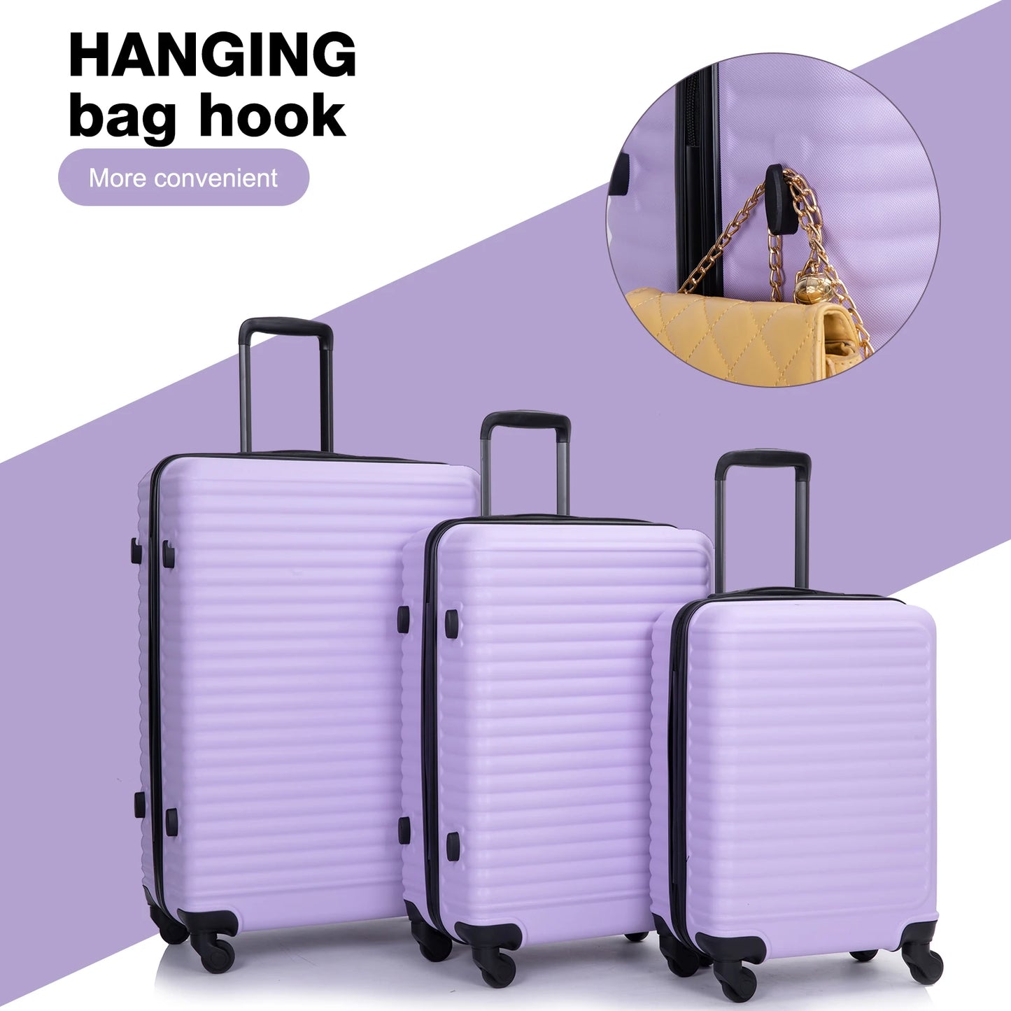 Travelhouse 3 Piece Hardside Luggage Set With TSA Lock Spinner Wheels