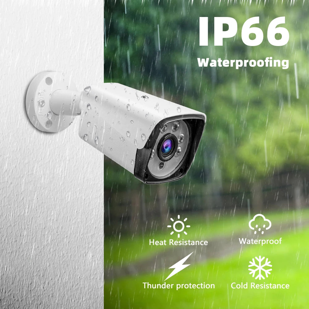 Marzony 4K 5MP CCTV Security System 4 Camera Set With Outdoor Night Vision And Motion Detection