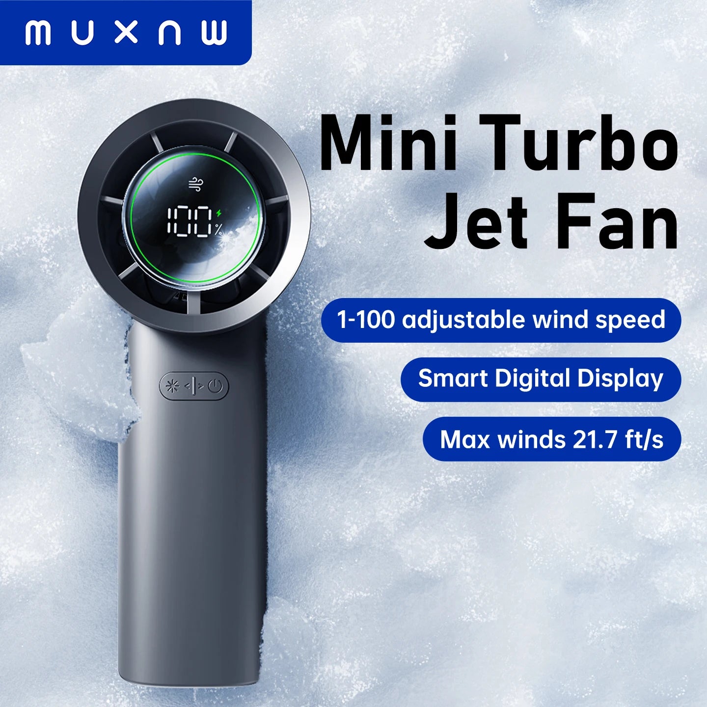 Muxnw Mini Turbo Jet Fan Portable Handheld Personal Cooler