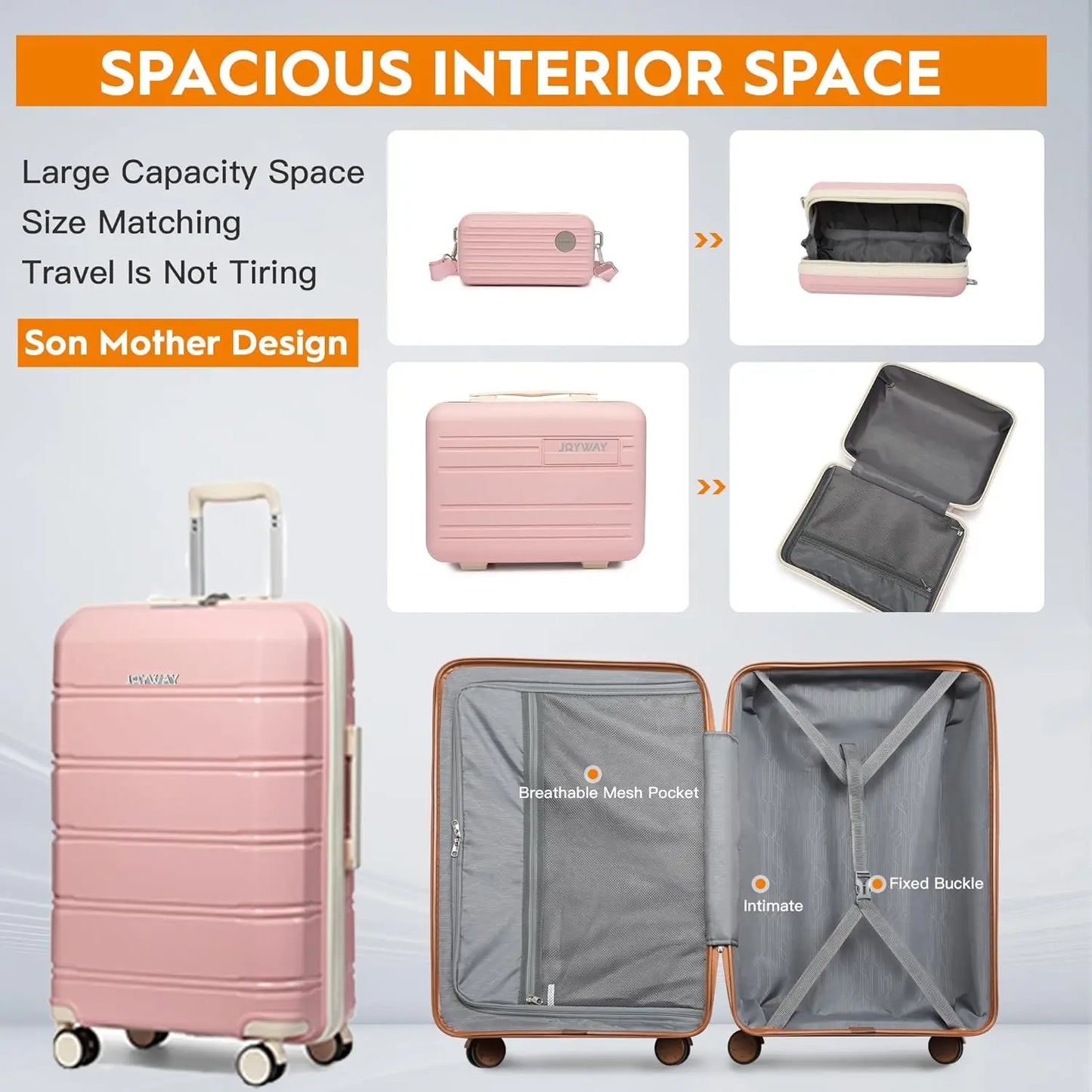 Joyway Travel Luggage Set Scratch Resistant Spinner Wheels TSA Lock