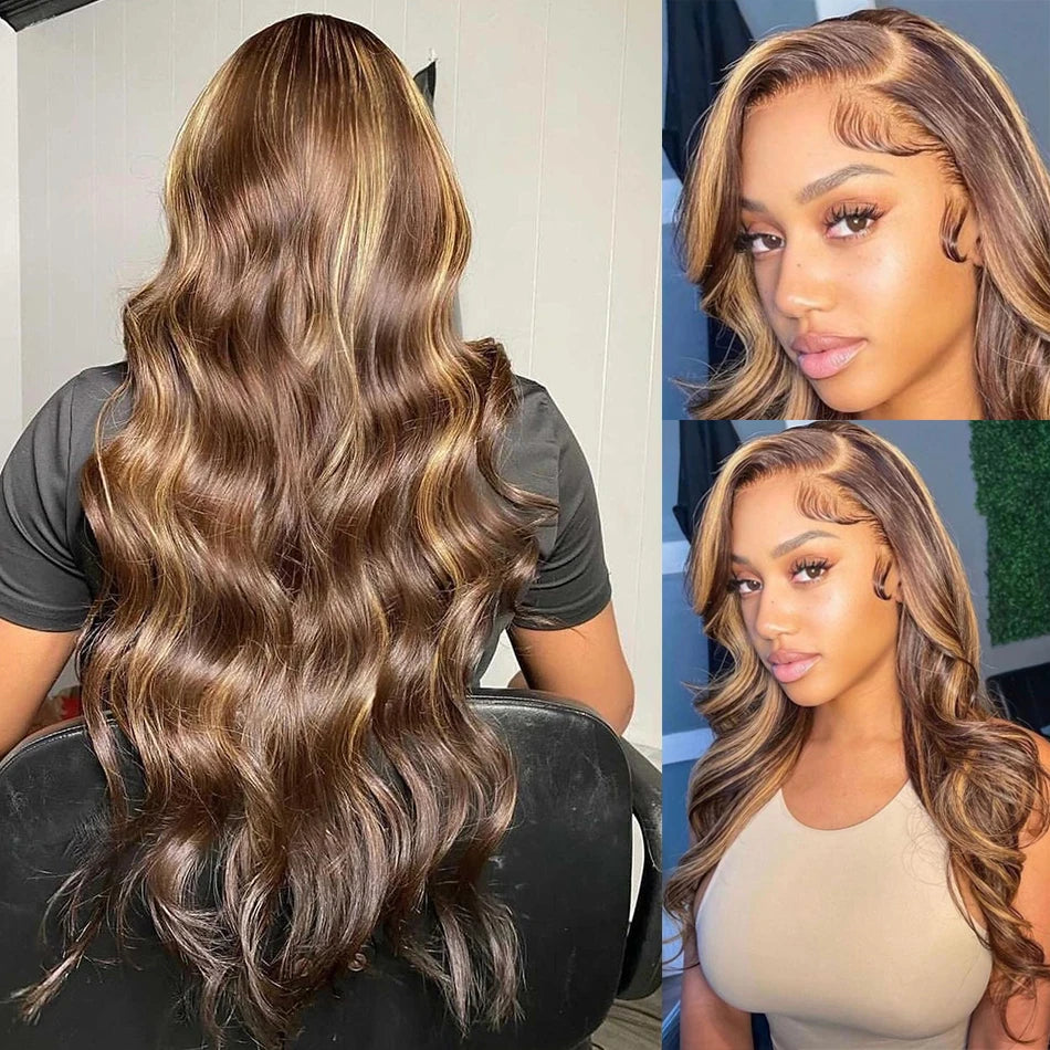 Remy Brazilian Body Wave Human Hair Wig With HD Lace Frontal Transparent Lace Front