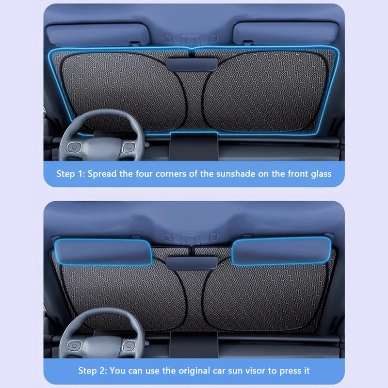 SEAMETAL Car Front Windshield Sunshade Cover Foldable Auto Window UV Protection Heat Insulation Shield