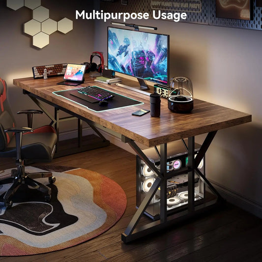 LITTLE TREE Office Desk for Home Executive Modern Workstation Computer Desk With Ample Surface