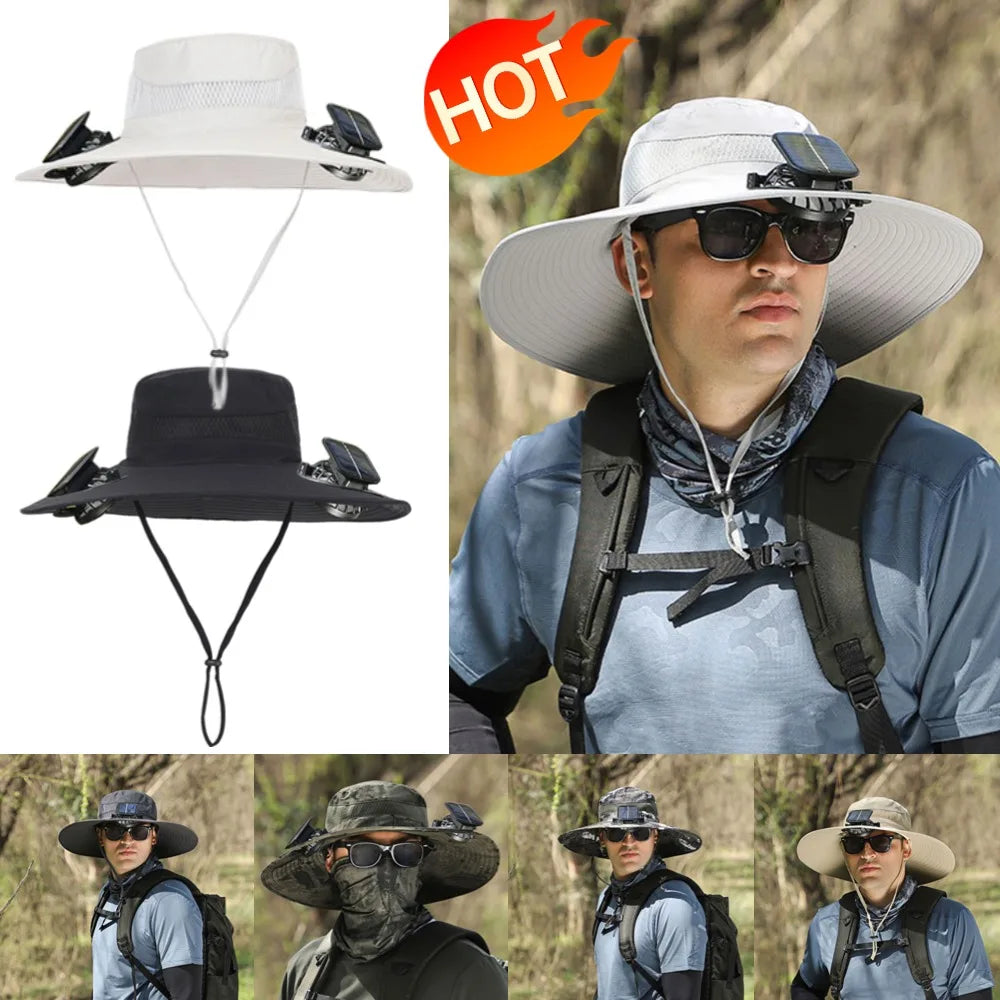 Guangdong Solar Fan Hat For Men Wide Brim Sun Protection