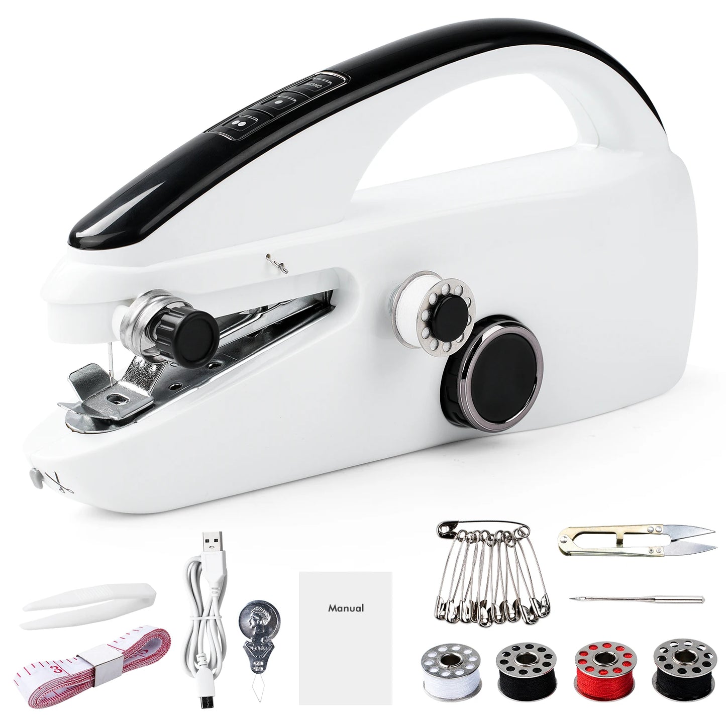 Hign-concerned Mini Handheld Sewing Machine Portable Electric With Sewing Accessories