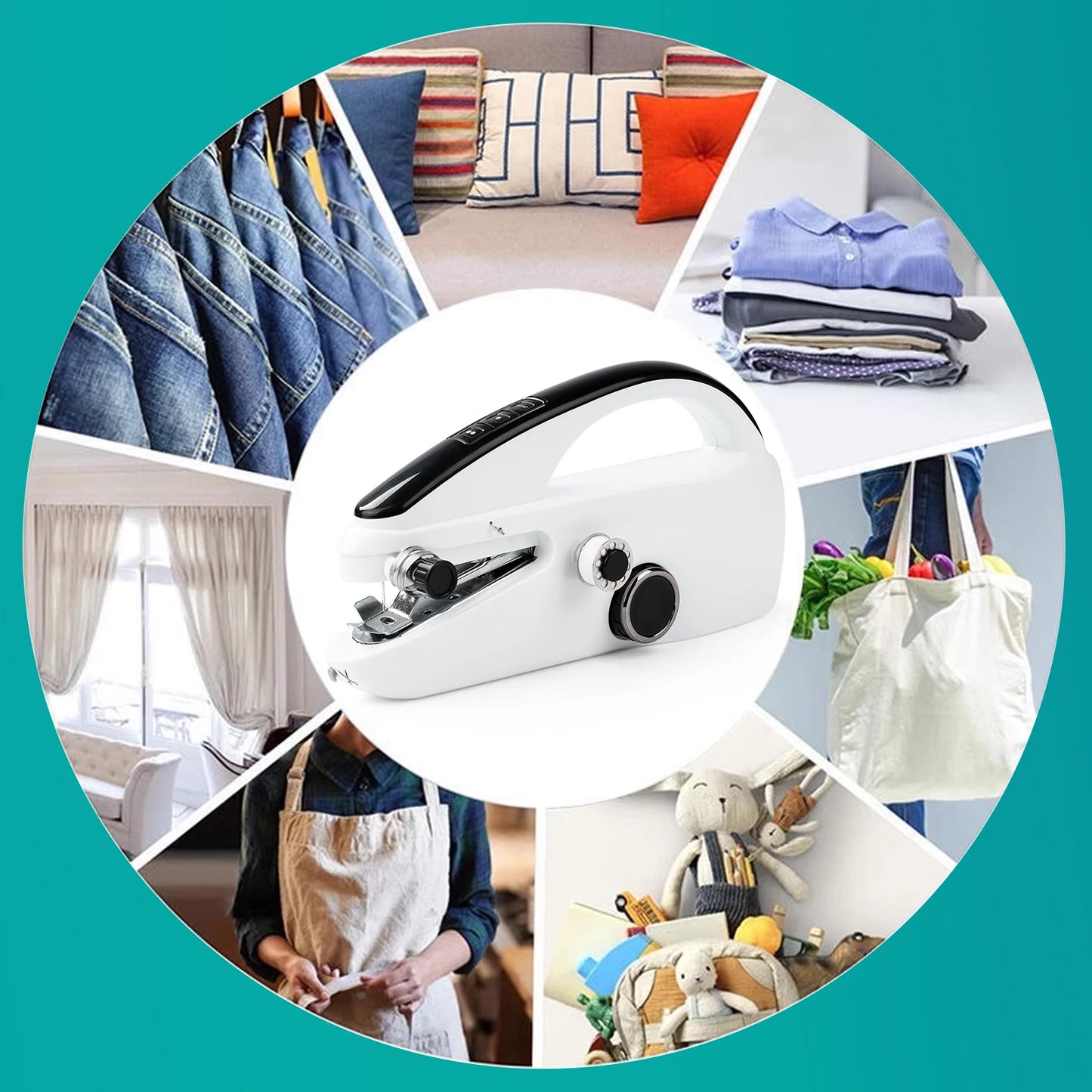 Hign-concerned Mini Handheld Sewing Machine Portable Electric With Sewing Accessories