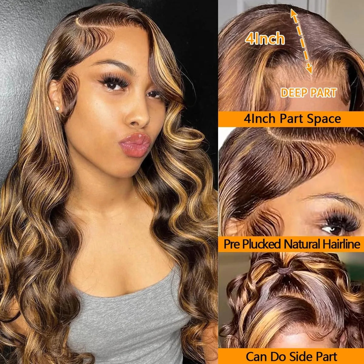 Hair Code Remy Malaysian Human Hair Body Wave Lace Front Wig Pre Plucked Hairline HD