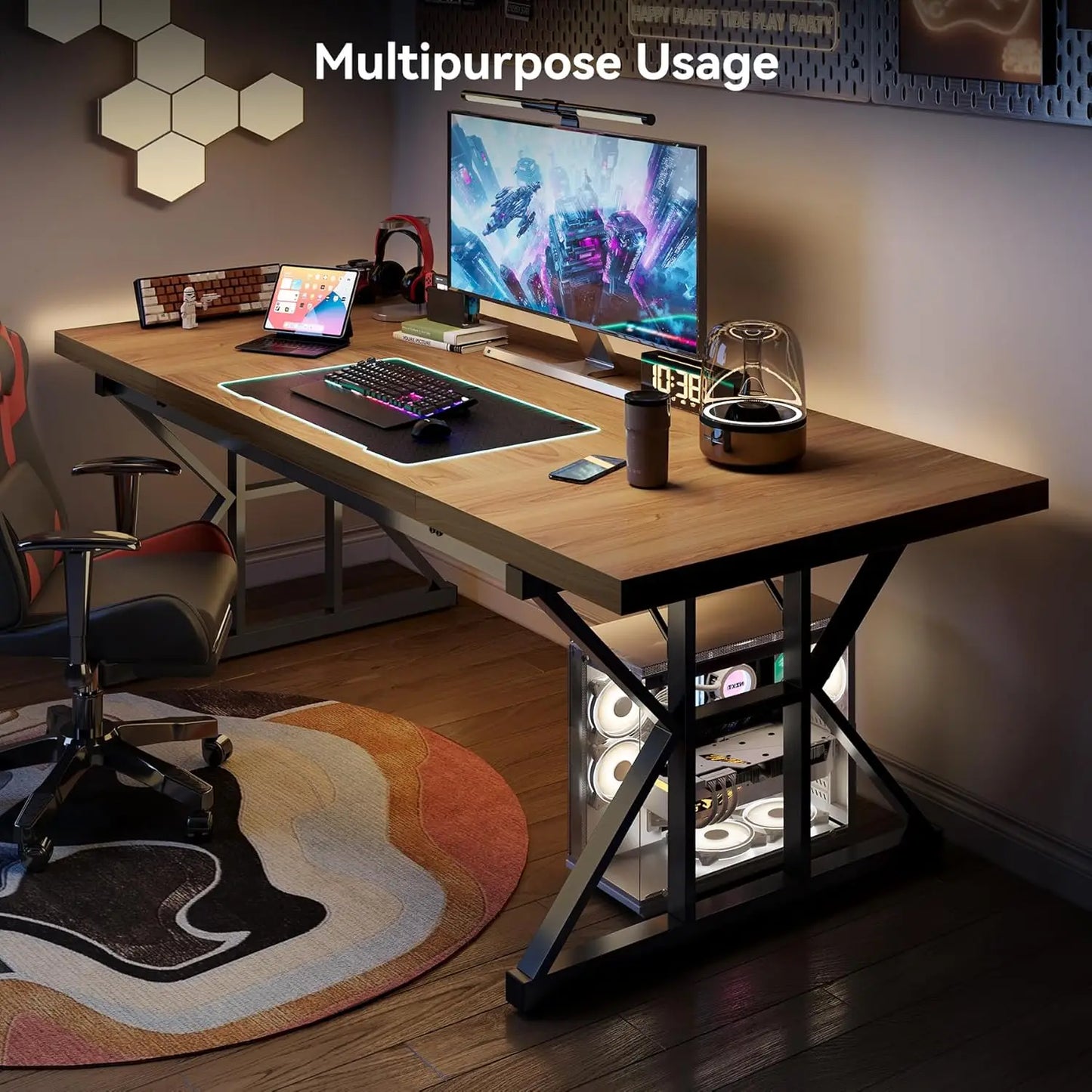LITTLE TREE Office Desk for Home Executive Modern Workstation Computer Desk With Ample Surface