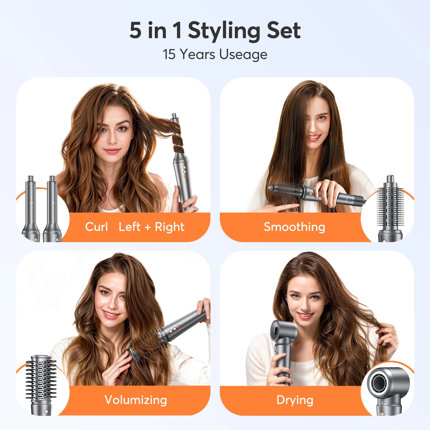 BOPCAL 5in1 Professionalgrade HairDryer Hot Air Comb Multifunctional StylerPro 1200W