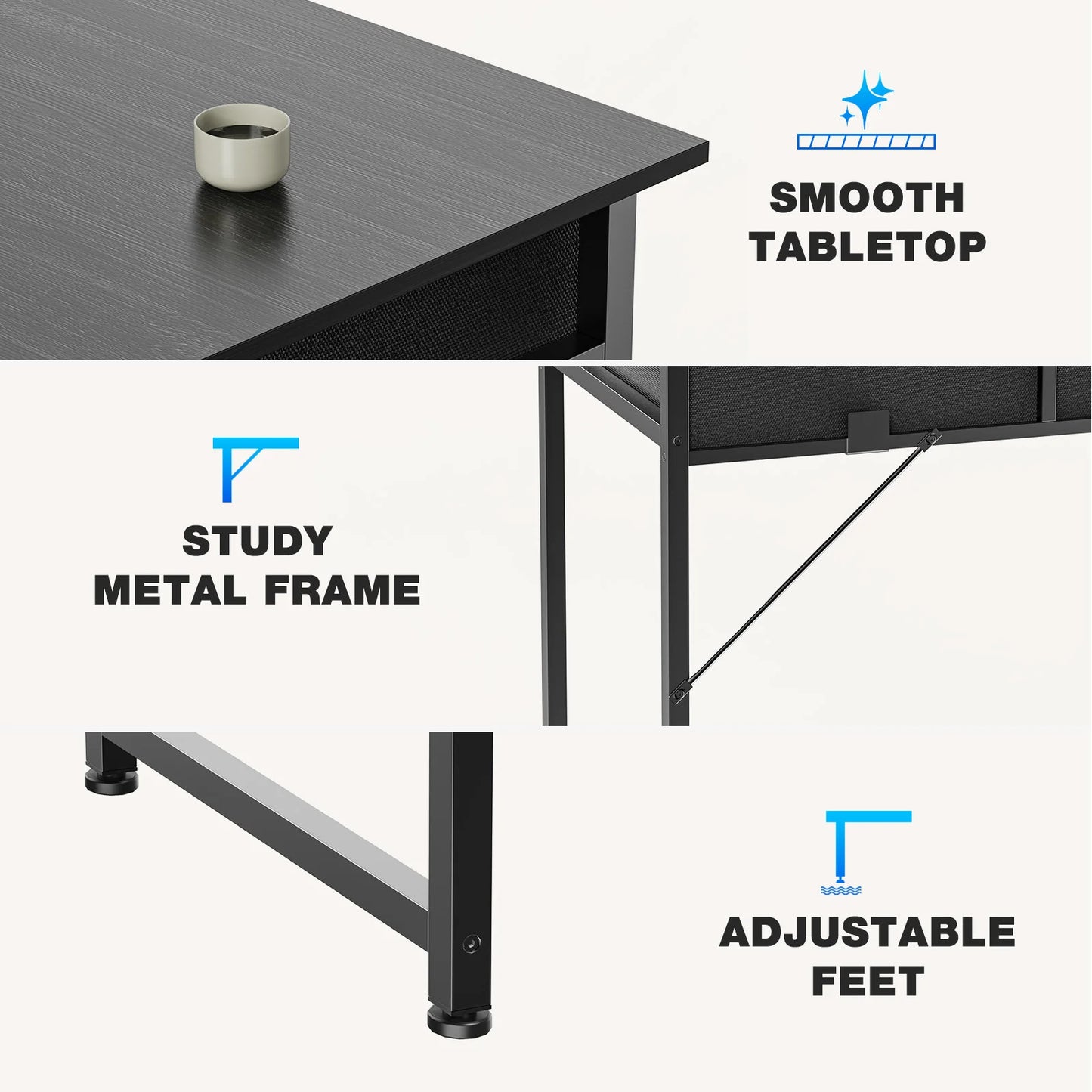 Sweetcrispy Compact Computer Desk Vanity For Home Office