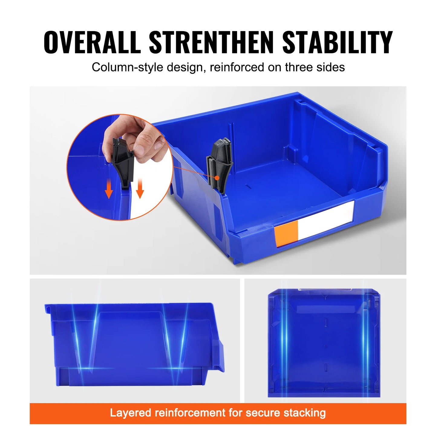 SucceBuy Stackable Garage Storage Bins Wall Mounted Organizer