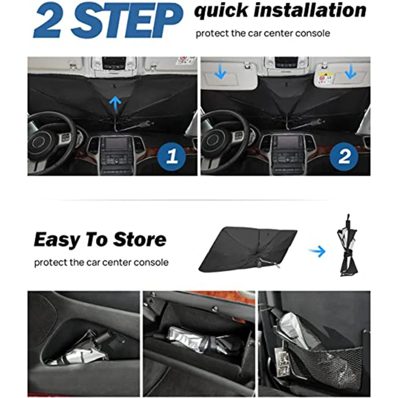 Automobile Windshield Sunshade Umbrella Shield For Superior Premium Window Protection