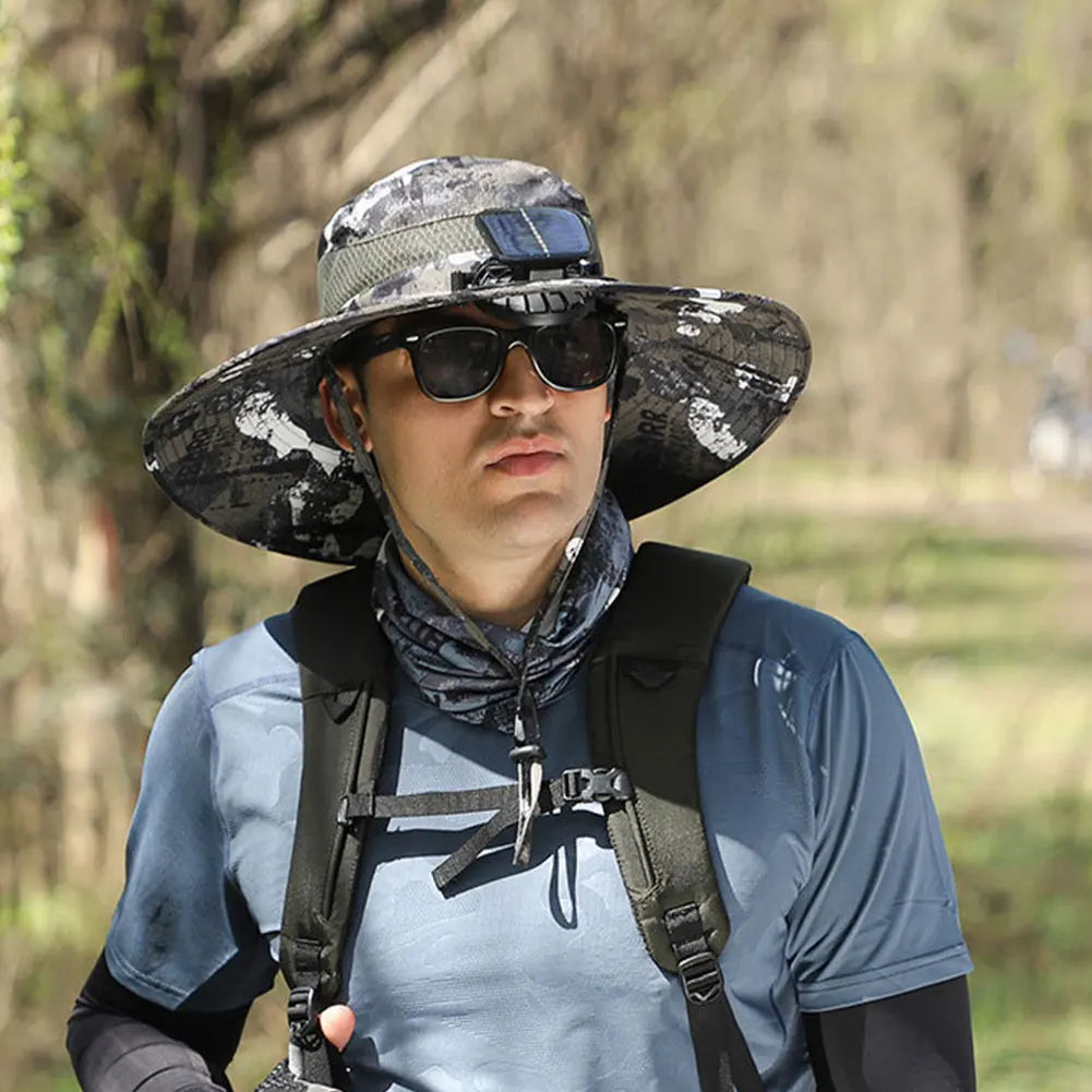 Guangdong Solar Fan Hat For Men Wide Brim Sun Protection