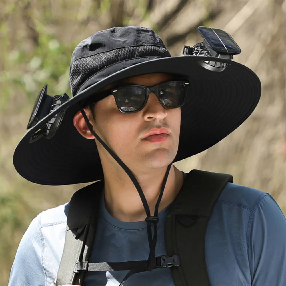 Guangdong Solar Fan Hat For Men Wide Brim Sun Protection